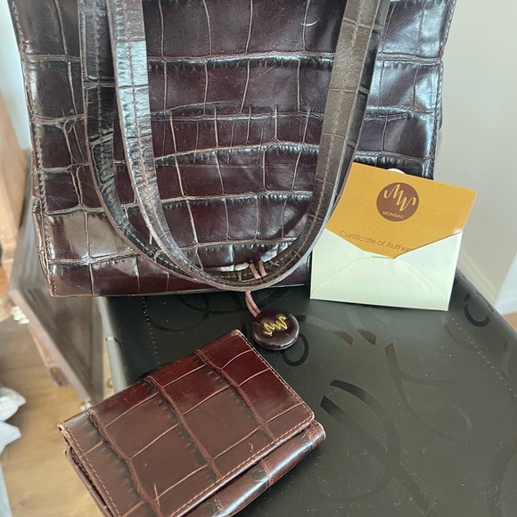 Monsac croc leather bag and wallet - Picture 6 of 6